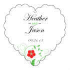 Customizable Flowers  Heart Wedding Hang Tags